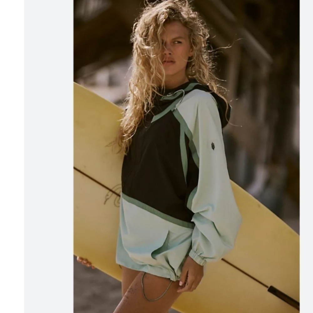 Free People Like The Wind Anorak In Cactus Green S NWT - Picture 2 of 14